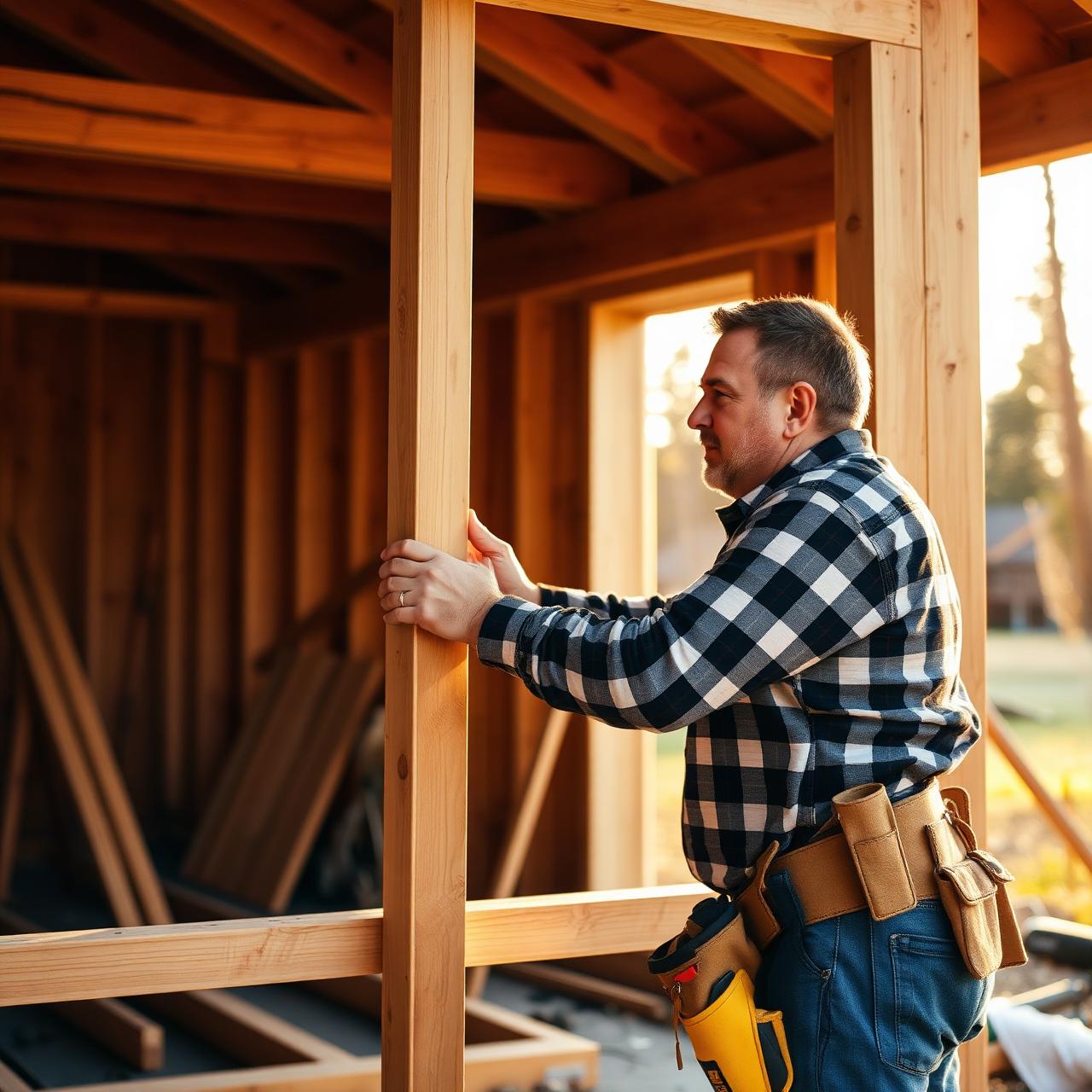 DM Builders craftsman framing a residential home